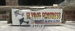 RARE/VINTAGE Flying Fortress Quartz Alarm Clock Open Box/UNUSED