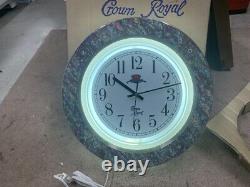 RARE VINTAGE Lighted CROWN ROYAL Whiskey Bar Wall Clock NEVER USED IN BOX