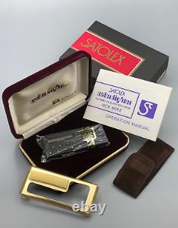 RARE VINTAGE NOS WORKING JAPAN 70s SATOLEX IC CALCULATOR LIGHTER BOX PAPERS