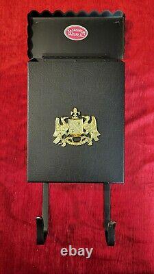 RARE VINTAGE Wagner Ware Mid Century Model 1830 Black Metal Mailbox NEW IN BOX