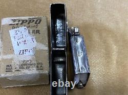 RARE Vintage 1942 WWII Black Crackle Zippo 4 BBL Hinge WithOriginal Insert in Box