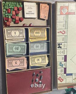 RARE Vintage #9 WHITE Box 1936 Parker Brothers MONOPOLY Board Game ALL ORIGINAL