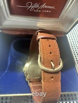 RARE Vintage Bulova leather Watch With Original Tag & Box