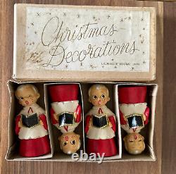 RARE Vintage Commodore Japan Christmas Decorations Choir Boys with Original Box