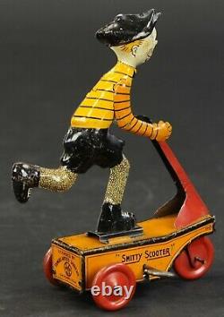 RARE Vintage Marx Tin Smitty Scooter Wind Up Toy with Box (1920s)