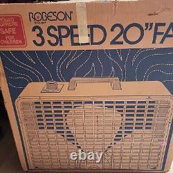 RARE! Vintage Rare Robeson 20 Box Fan 3 Speed Metal Box New In Box