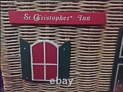RARE Vintage Wicker St Christopher Inn Toy Box Hamper Storage Bin 23 Tall