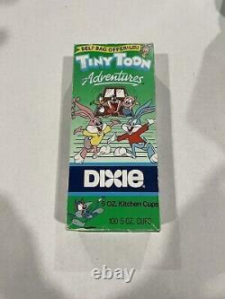 RARE vintage 1991 TINY TOON ADVENTURES Dixie Cups Box 1990s cartoon BUGS BUNNY
