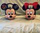 Rare Vtg Disney Mickey & Minnie Mouse Head Lunch Box Kit With 1 Thermos