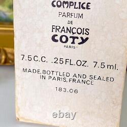 READ Vintage 70s Coty COMPLICE Perfume Extrait. 25 oz Sealed +BOX Rare