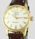Rare 1957 Longines Conquest Automatic 18kt Gold Vintage Mens Wrist Watch In Box