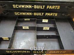 Rare Collectable Vintage Antique Schwinn-built Parts Pin Cabinet Drawer Tool Box