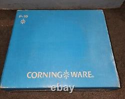 Rare Find In Box 1960s Pyrex Vintage CORNING WARE P-10 Skillet with Cover Lid