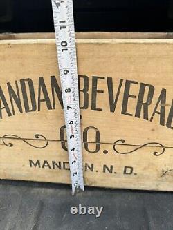 Rare Mandan Beverage Co Crate Wood Box North Dakota ND Vintage