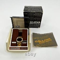 Rare Vintage 1970s Bulova Quartz Digital Watch with Box & Case UNTESTED CLEAN