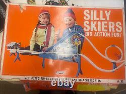 Rare Vintage 1972 Asahi Tomy Silly Skiers Toy Playset With Box