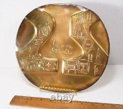 Rare Vintage 1973 Arie Ofir 25 Years of Israel MCM Sterling Silver Plate in Box