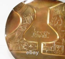 Rare Vintage 1973 Arie Ofir 25 Years of Israel MCM Sterling Silver Plate in Box