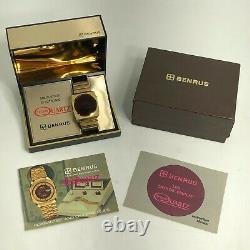 Rare Vintage 1974 BENRUS Red LED Men's Watch with Box & Papers