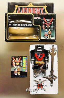 Rare! Vintage 1980s Voltron Lionbot Diecast #1 Black Lion & Weapons In Box