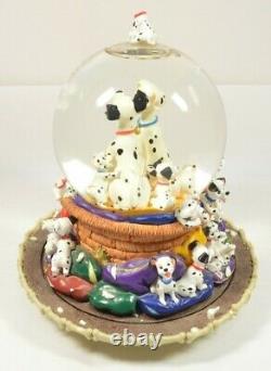Rare Vintage 1989 Disney 101 Dalmatians Snow Globe Music Box Pups Dogs
