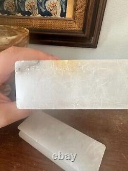 Rare Vintage Art Deco White Alabaster Rectangular Wavy Lidded Box