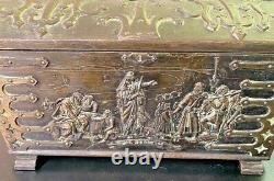 Rare Vintage Authentic Antique Coppenhagen Denmark Ornate Lidded Bronze Box