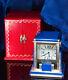 Rare Vintage Cartier Mystery Prism Lapis Clock With Coin Edge Case & Original Box