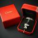 Rare Vintage Cartier Sterling Silver 3d Snoopy Pendnat With Chain Signed With Box