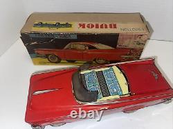 Rare Vintage DAITO Friction Red Buick Invicta Convertible Toy Tin Car with Box