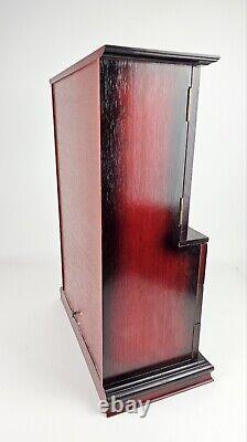 Rare Vintage Limited Edition Red Wood Musical 7 Drawer Tabletop Jewelry Box 22