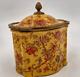Rare Vintage Mark Roberts Porcelain Trinket Box With Lid Floral Design Copper