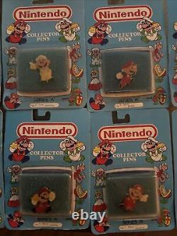 Rare Vintage Nintendo Mario Pins 1988 Lot Mint In Box Video Game Lapel Pin