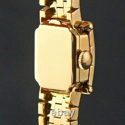 Rare Vintage Omega Solid 18K Gold Lady's Flip Top Bracelet Watch with Original Box