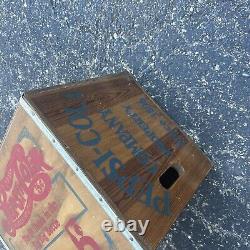 Rare Vintage Pepsi Cola Box Crate With Lid Wooden