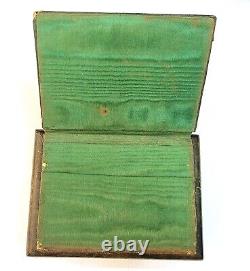 Rare Vintage Rolex Watch Box Presentation Green Leather Gold Embossed