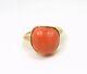 Rare Vintage Tiffany & Co Elsa Peretti 18k Gold Coral Heart Ring Size 5.75 Withbox