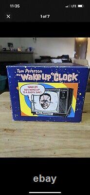 Rare Vintage Tom Peterson WAKE UP Talking Alarm Clock with Original Open Box