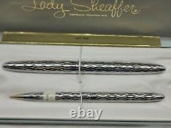Rare Vintage USA Lady Sheaffer i 1 Tweed Pen & Pencil Set New w box MINT unused