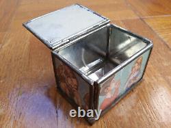 Rare vintage 1980s Mexican STASH BOX? 3x2x2 glass & metal OLD-school