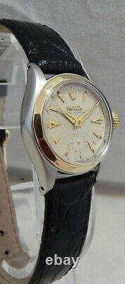 Rolex Oyster Perpetual 14k/ss Ladies Watch Rare Scalloped Bezel Orig Dial 1954
