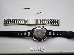 Sandoz Chronograph Valjoux 7733 With Box Rally Strap & Stc Bracelet Rare V/G/C