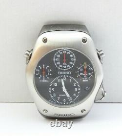 Seiko SLQ003 J1 Rare Kinetic 9T82 Multi-Dial Men's Chronograph Analog Watch