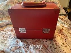 Shu Uemura Red Makeup Box Train Case Rare Vintage Good Condition