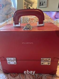 Shu Uemura Red Makeup Box Train Case Rare Vintage Good Condition