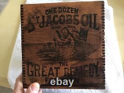 St. Jacob's Oil, The Great Remedy For Pain, Vintage Wood Shipping Empty Box Rare