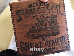 St. Jacob's Oil, The Great Remedy For Pain, Vintage Wood Shipping Empty Box Rare