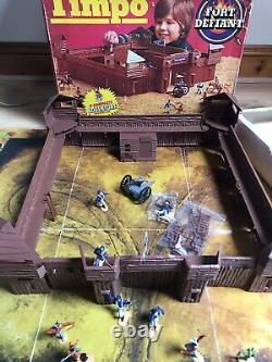 TIMPO TOYS VINTAGE US 7th CAVALRY & INDIAN BOXED WILD WEST FORT DEFIANT SET RARE