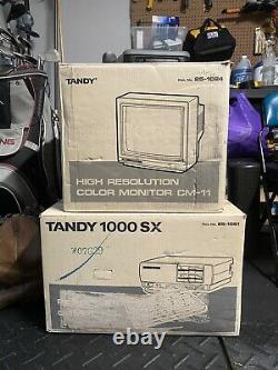 Tandy 1000 SX Vintage Personal Computer, Monitor Keyboard WITH BOX Super RARE