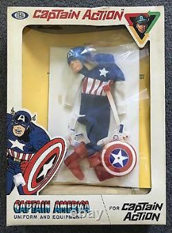 VINTAGE 1966 Ideal CAPTAIN ACTION Complete CAPTAIN AMERICA OUTFIT WITH BOX! Rare